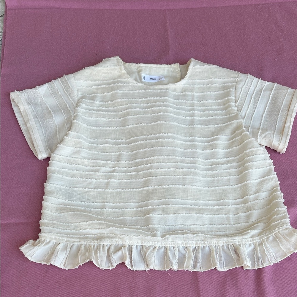 Mango Kids‎ Cream Textured Blouse